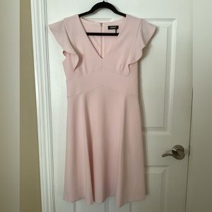 Extremely flattering, petal pink A-line DKNY dress